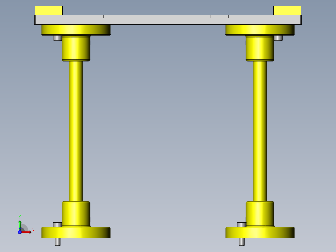 矩形工件定位前视图