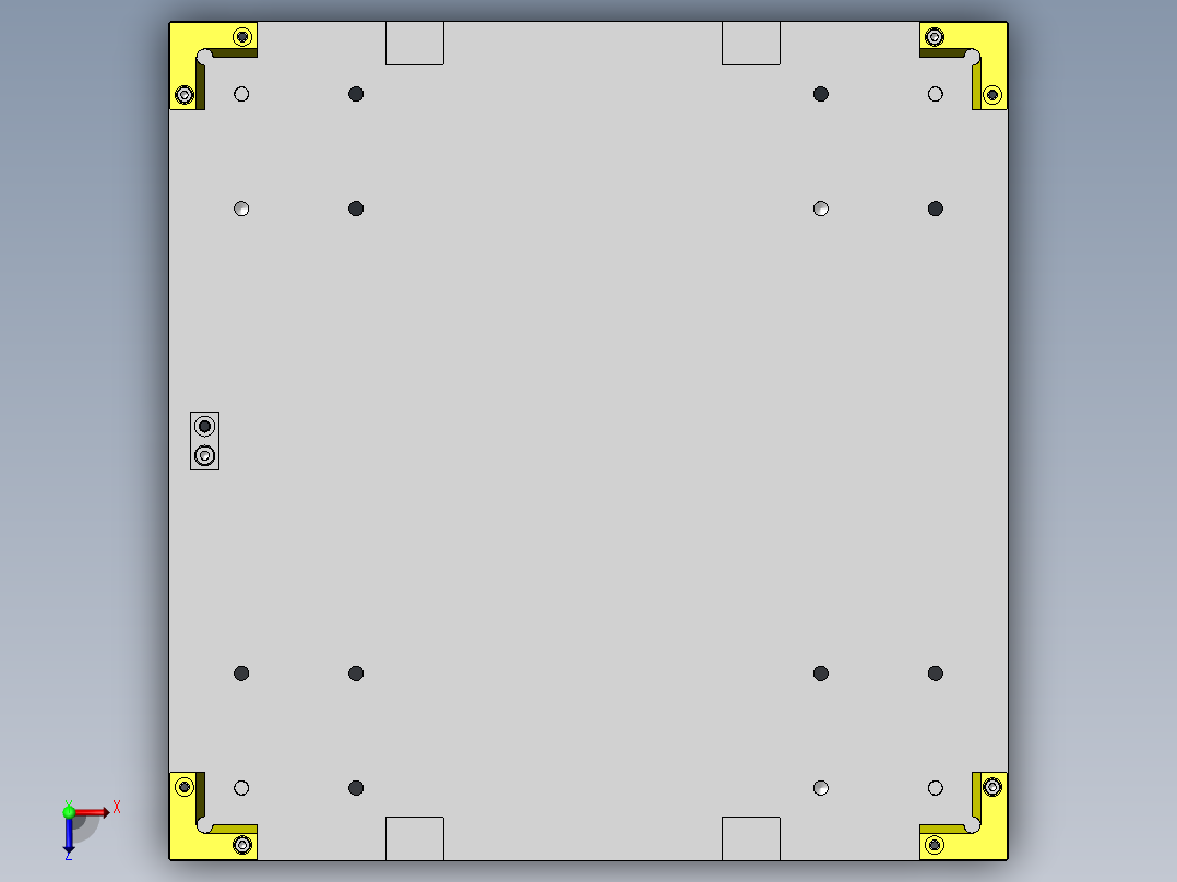 矩形工件定位俯视图