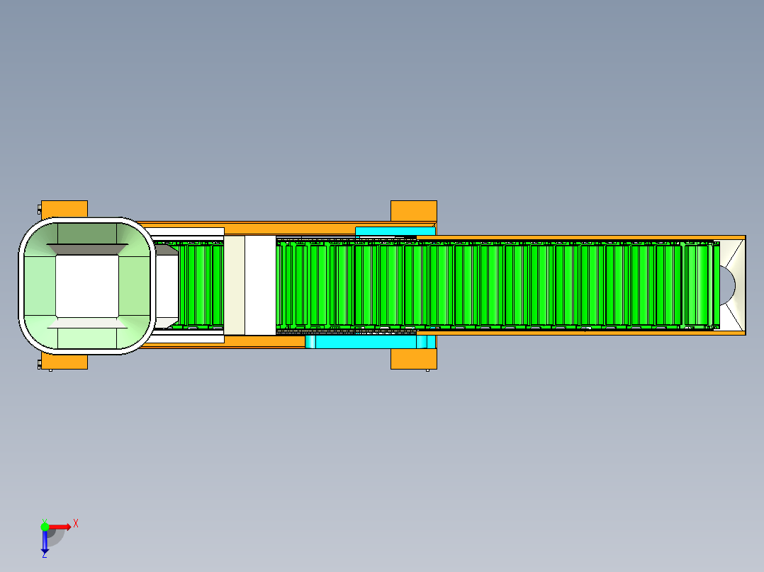 Z形提升机、用于颗粒物料输送俯视图