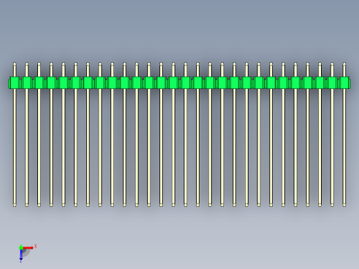 彩色公头100mil（2.54mm）系列-DS1021_green_2x28p_100mil_Type43_rev1.0俯视缩略图
