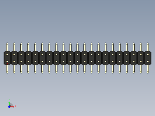 彩色公排针 100mil 2.54mm 系列-DS1022_black_42p_100mil_TypeSMT_rev1.0前视缩略图