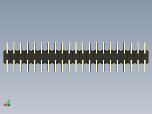 彩色公排针 100mil 2.54mm 系列-DS1022_black_42p_100mil_TypeSMT_rev1.0后视缩略图