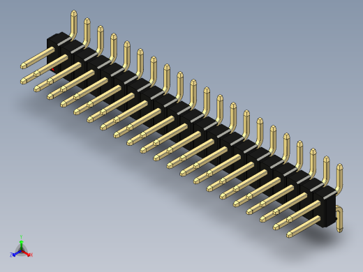 彩色公排针 100mil 2.54mm 系列-DS1022_black_42p_100mil_TypeSMT_rev1.0正等轴测缩略图