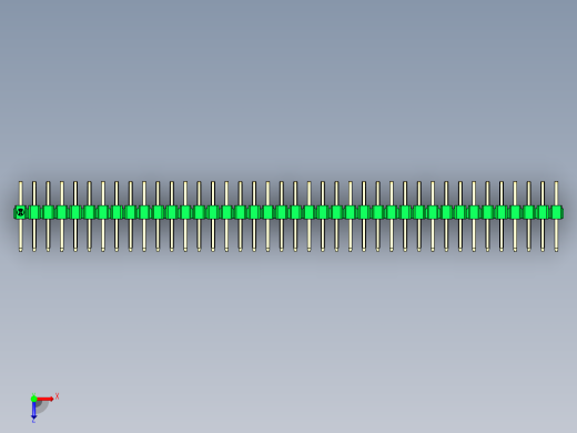 彩色公排针 100mil 2.54mm 系列-DS1022_green_2x40p_100mil_TypeD_rev1.0俯视缩略图