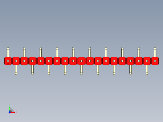 彩色公排针 100mil 2.54mm 系列-DS1022_red_19p_100mil_Type_SMT_R1_rev1.0前视缩略图