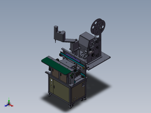 苹果电子产品用的贴标机 非标自动化设备3D图纸3D模型