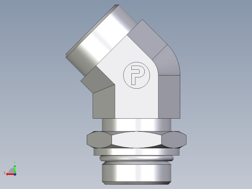 卡套式工业通用硬管接头EO_Adjustable_locknut_45_deg_elbow_VEE28LMOROMDCF后视缩略图