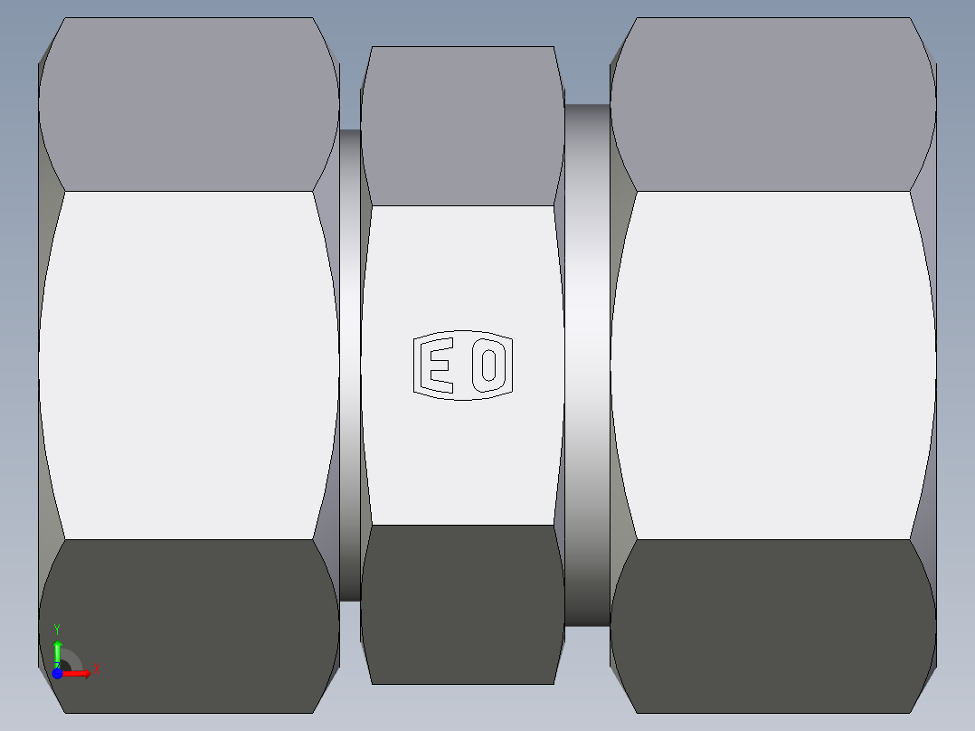 卡套式工业通用硬管接头EO_Distance_piece_adapter_DA38S71前视图