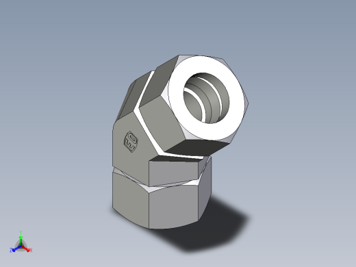 卡套式工业通用硬管接头EO_Swivel_nut_45_deg_elbow_EV30S71正等轴测缩略图