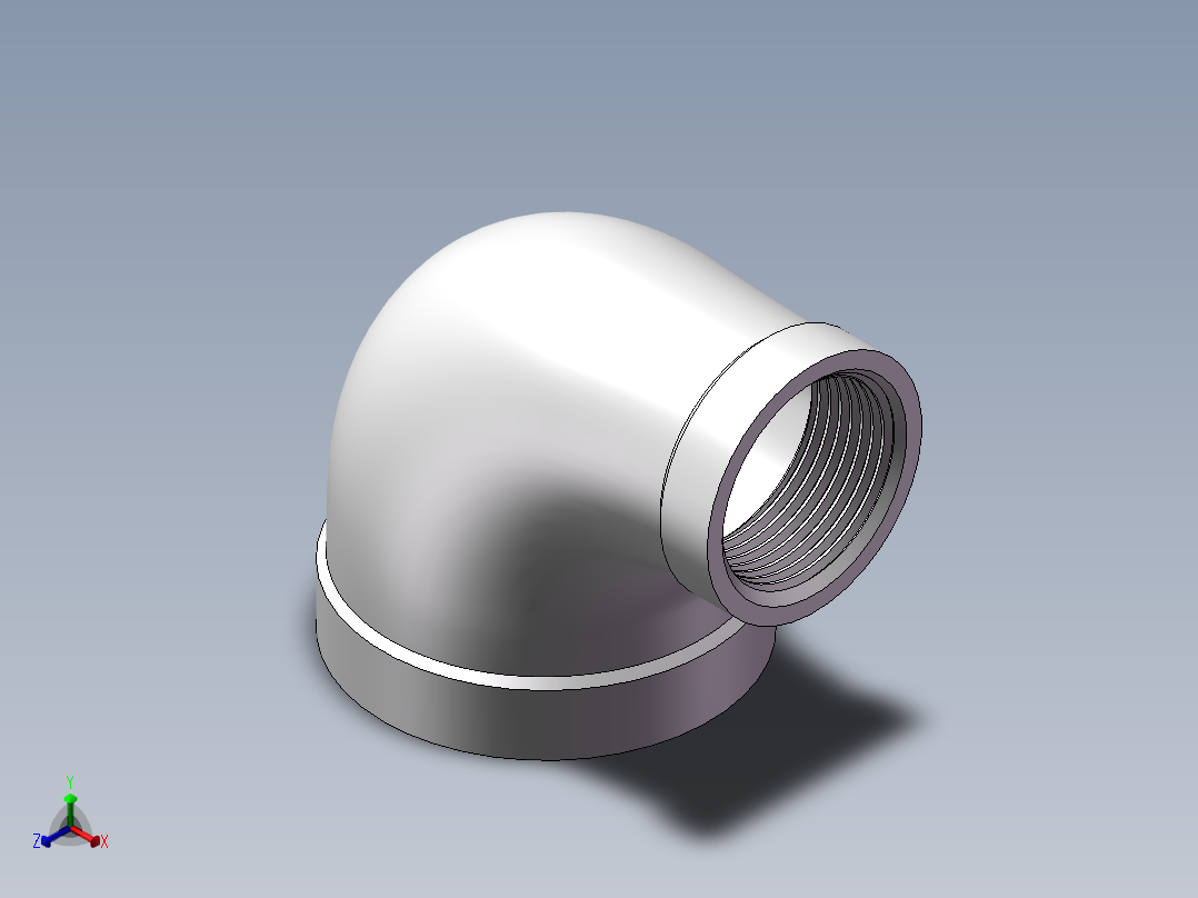 弯头-异径内丝 DN32-DN20正等轴测图