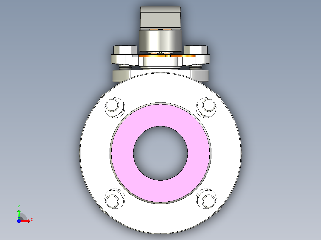 管道手动球阀-水管开关阀-手动阀门User Library-md52c150dn50-1前视图