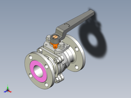 管道手动球阀-水管开关阀-手动阀门User Library-md52c150dn50-1正等轴测缩略图