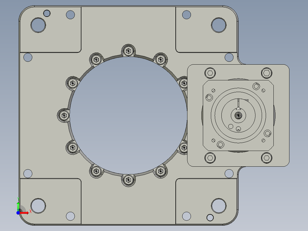 中空旋转平台KFN280-L2-50-(19-70-90-M5)前视图