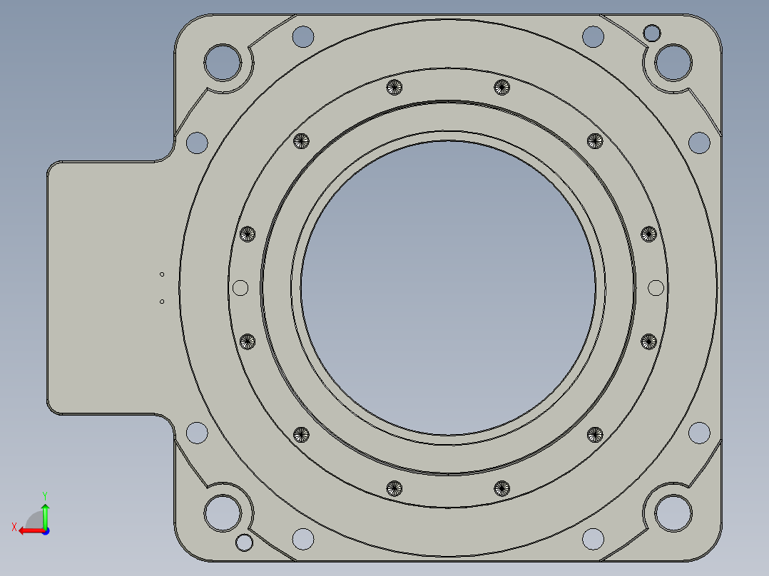 中空旋转平台KFN280-L2-50-(19-70-90-M5)后视图