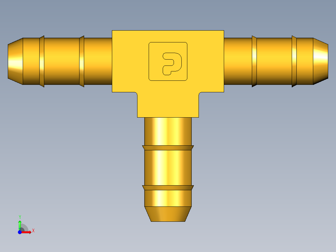 工业通用螺蚊管倒齿式工业硬管接头Union Tee 224-4前视图