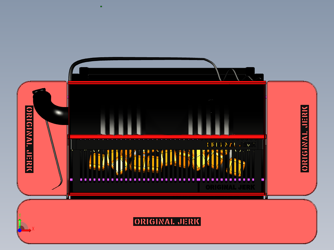 油桶烧烤切口前视图