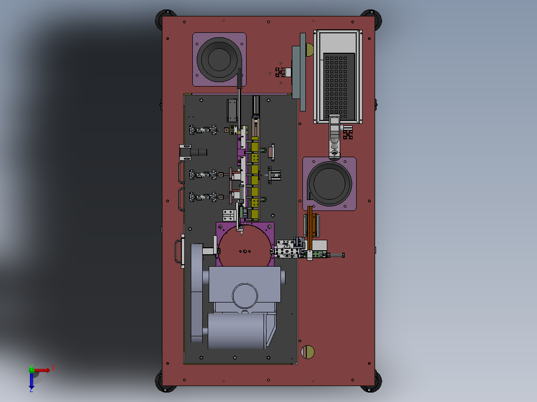 电子锁自动组装机（sw14可编辑+工程图）俯视图