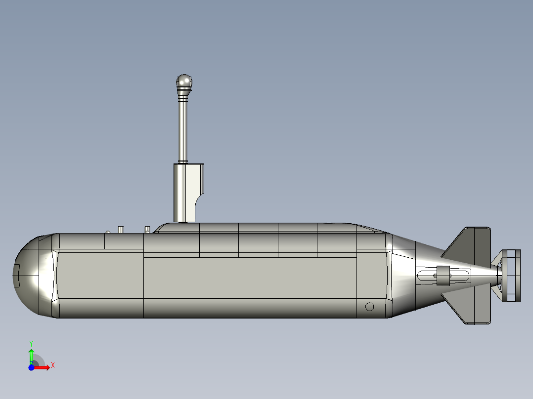 A0002568-波音的XLUUV，无人潜艇水下潜航器前视图