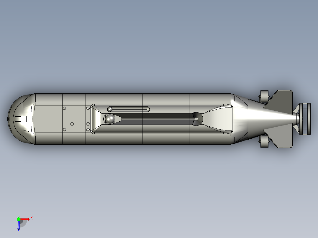 A0002568-波音的XLUUV，无人潜艇水下潜航器俯视图