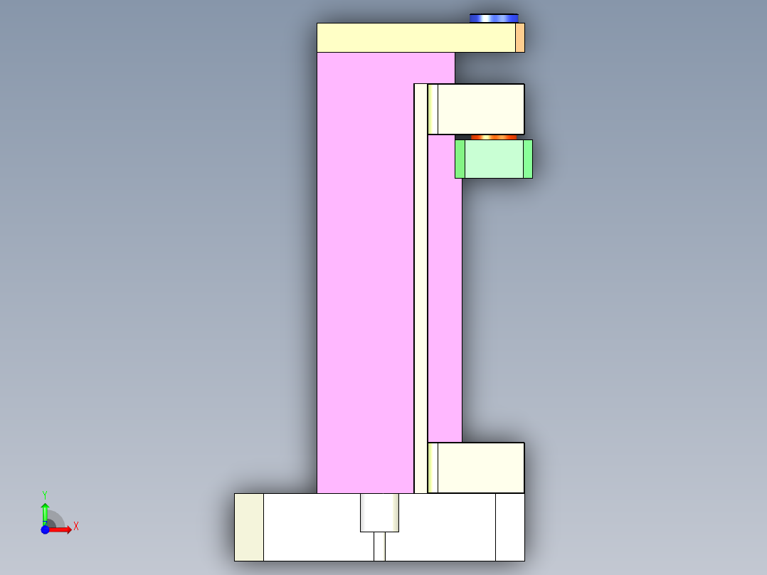 钻夹（两个钻孔工位）前视图