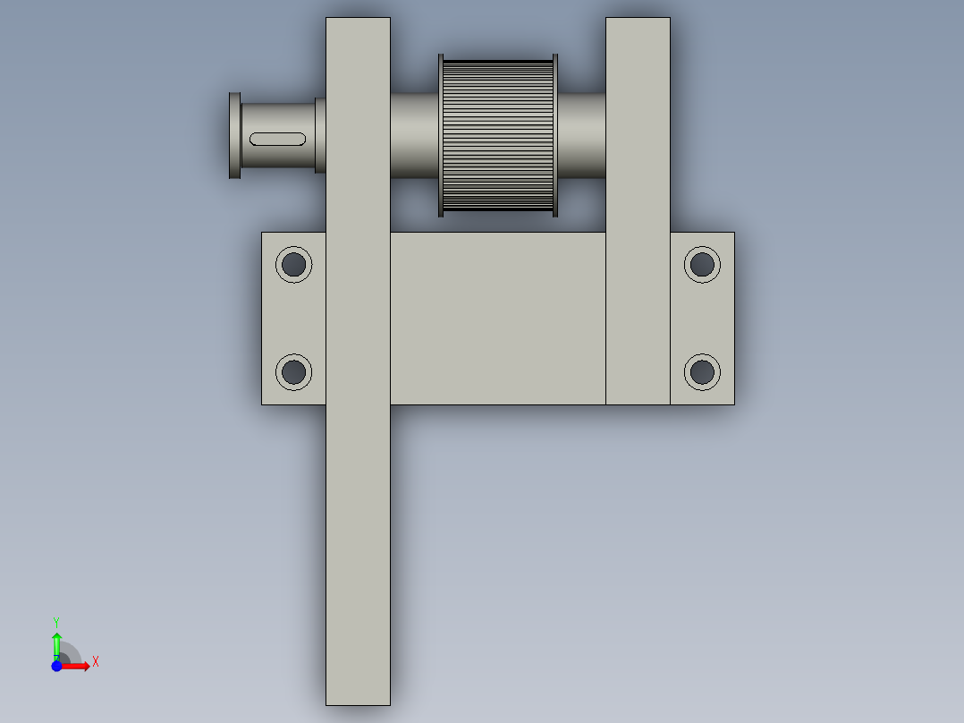 同步带轮轴座装配体2XG1前视图