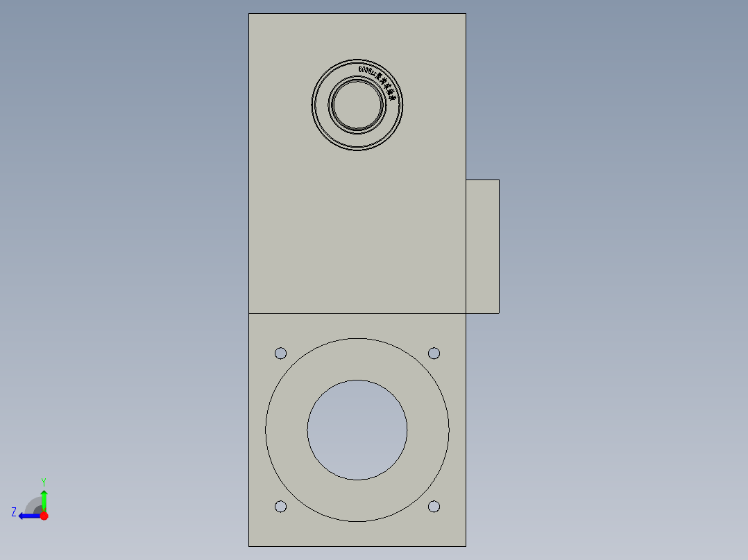 同步带轮轴座装配体2XG1右视图