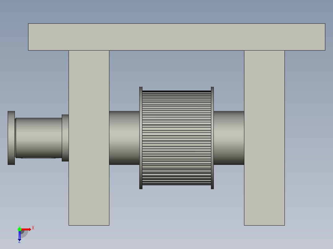 同步带轮轴座装配体2XG1俯视图