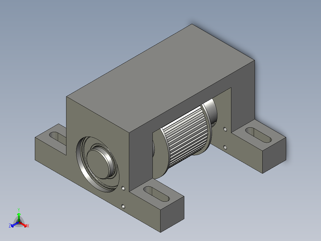 同步带轮轴座装配体XG1正等轴测图