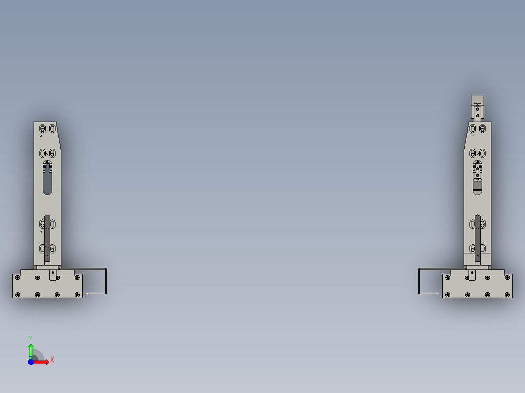 反向下料双夹爪前视图