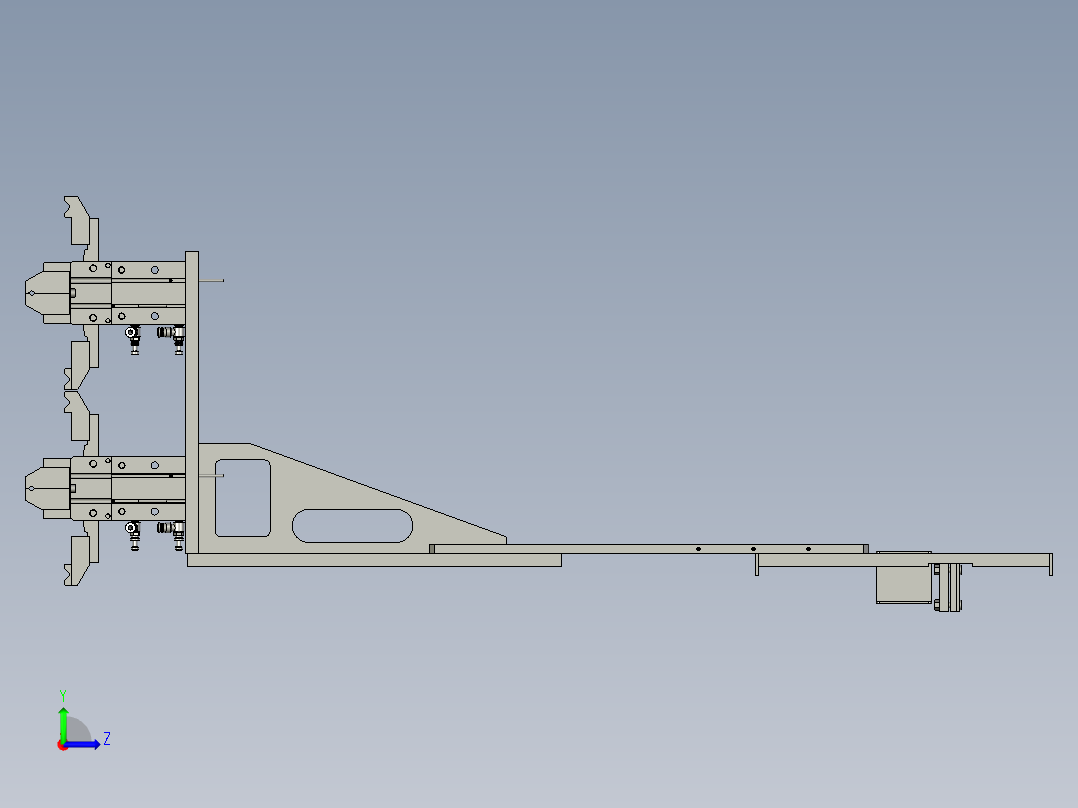 反向下料双夹爪左视图