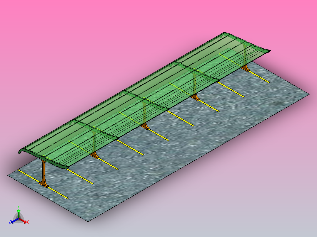 停车棚正等轴测图