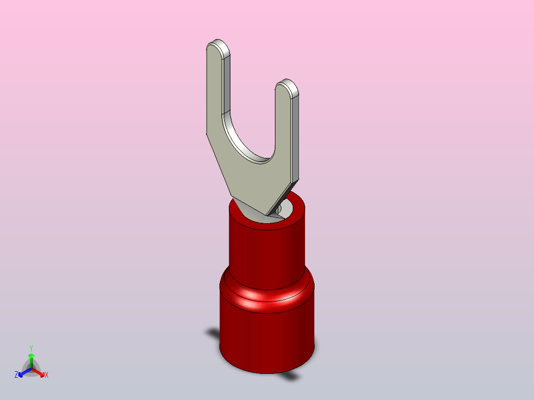 接线端子insulated-spade-terminals-red-1 1 STP主视图