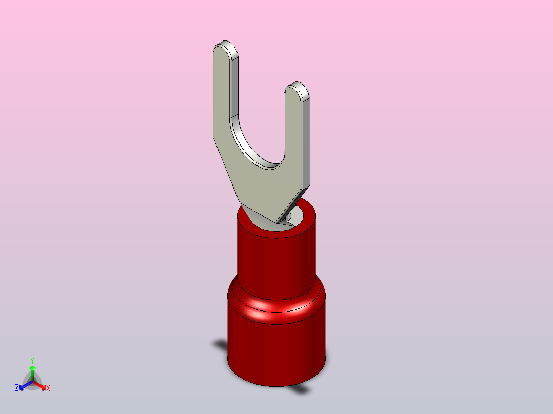 接线端子insulated-spade-terminals-red-1 1 STP正等轴测图
