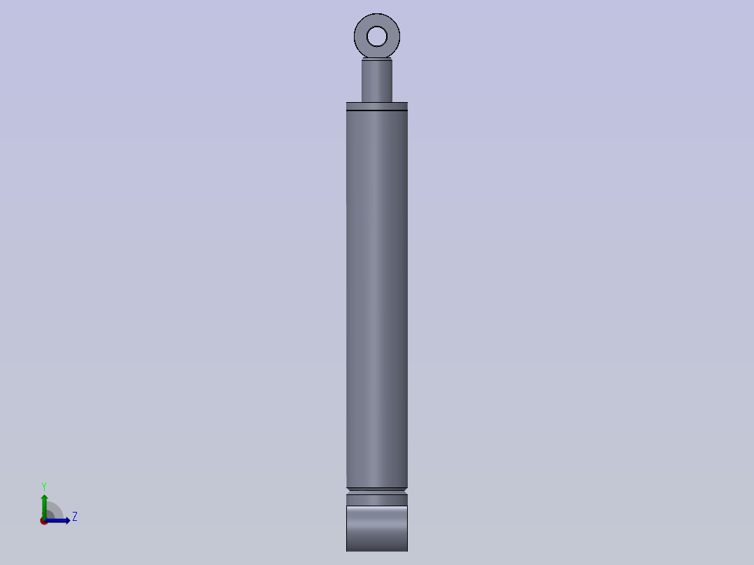前后安装眼的70x40x403mm焊接式液压缸。左视图