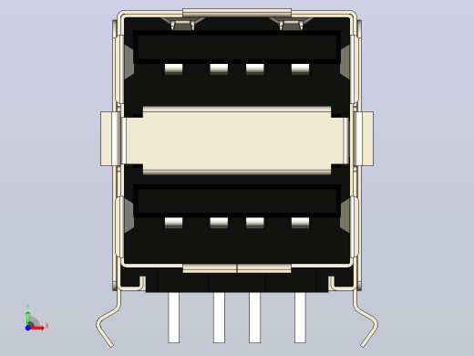 A型双USB 2.0连接器前视缩略图