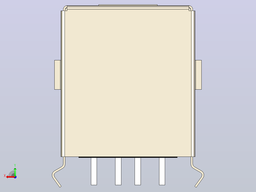 A型双USB 2.0连接器后视图