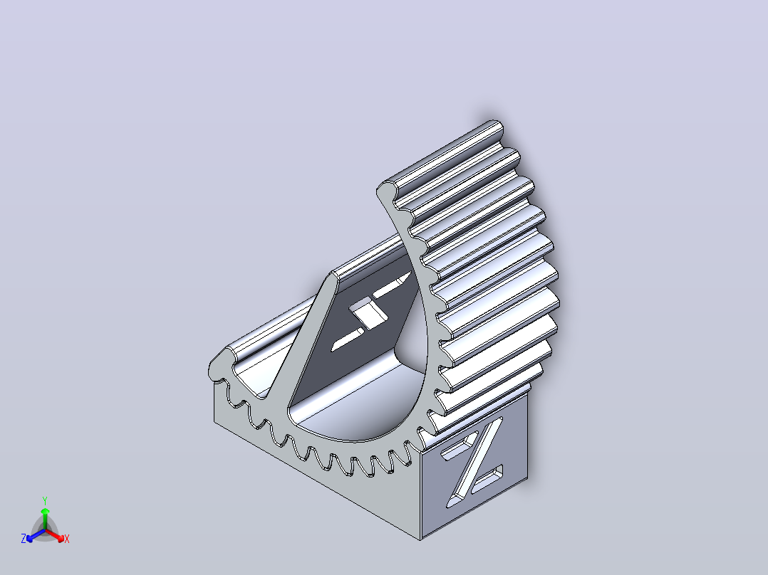 适合3D打印的齿轮手机支架主视图