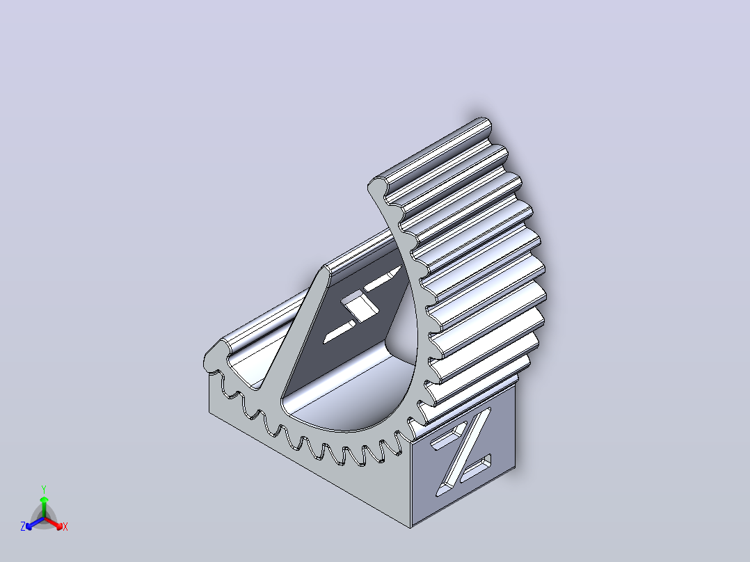 适合3D打印的齿轮手机支架正等轴测图