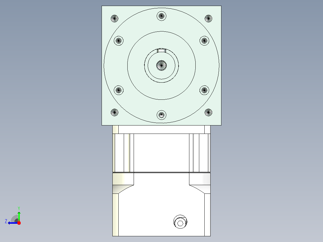 PW140双轴 PGH115-L1 24-95-115-M6 转向器PW140 双轴输出 带115斜齿减速机右视图