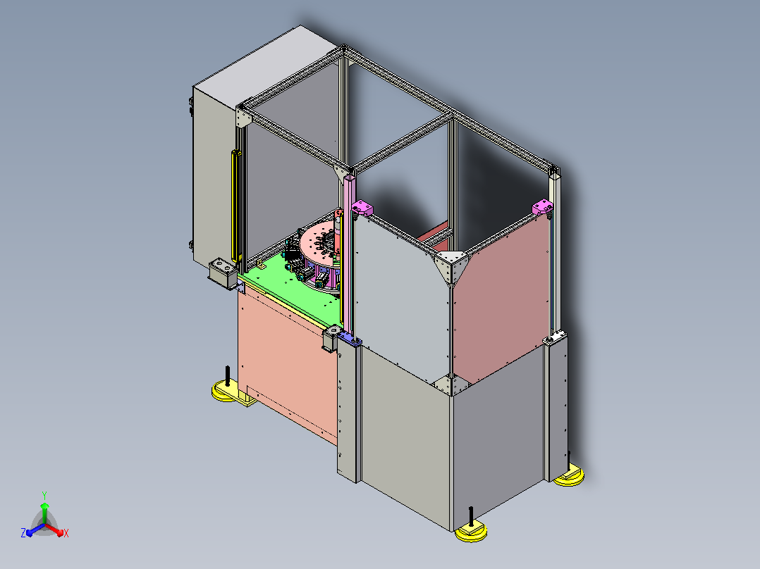 磁铁自动化组装设备3D图纸主视图