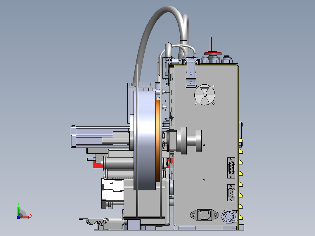 小怪兽贴标签剥离机构sw18可编辑前视图