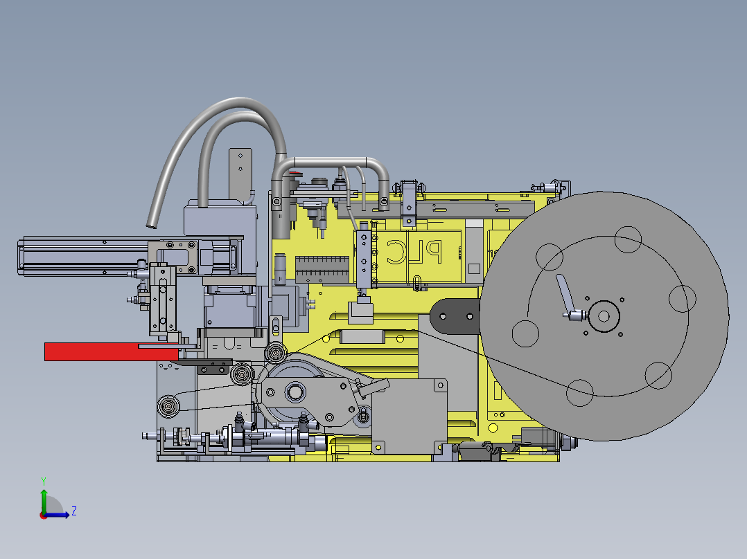 小怪兽贴标签剥离机构sw18可编辑左视图