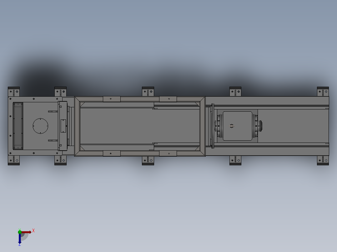 B3250-机器人单轴变位机俯视图