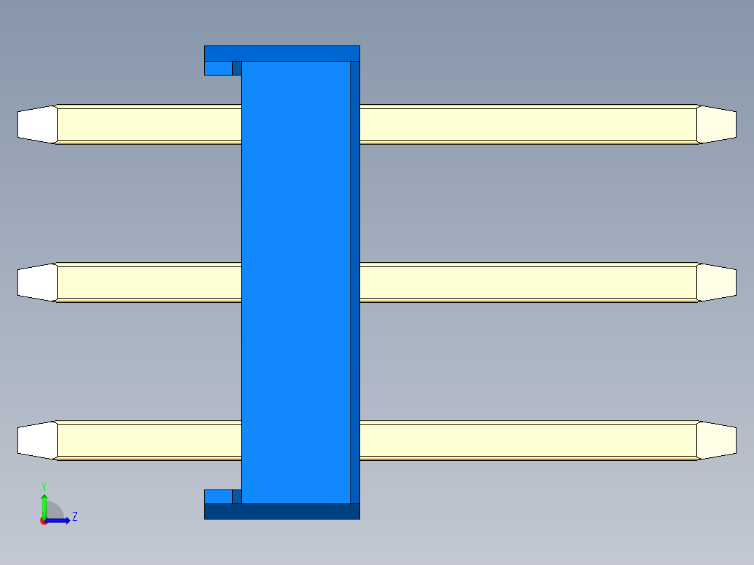 彩色公头100mil（2.54mm）系列-DS1021_blue_3x16p_100mil_Type1_rev1.0左视图