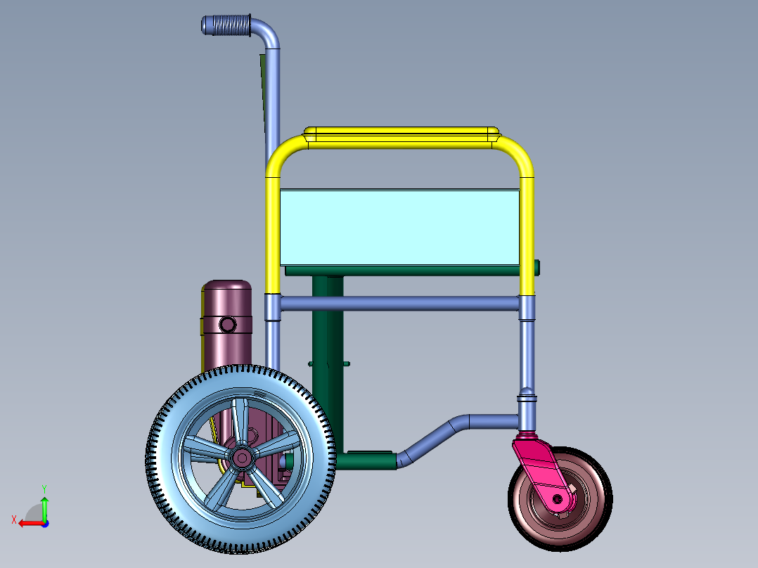 碳纤维管智能全自动轻便代步车后视图