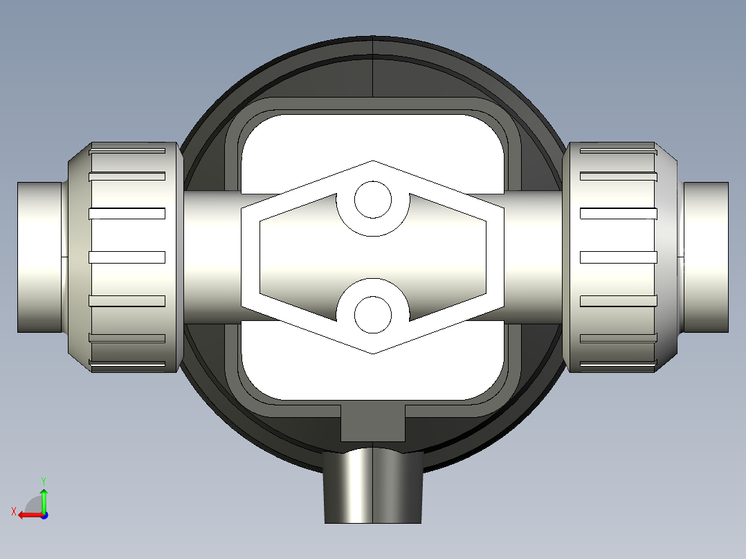 6DKUICCP DA 气动隔膜阀双作用，与女性的两端，用公制系列后视图