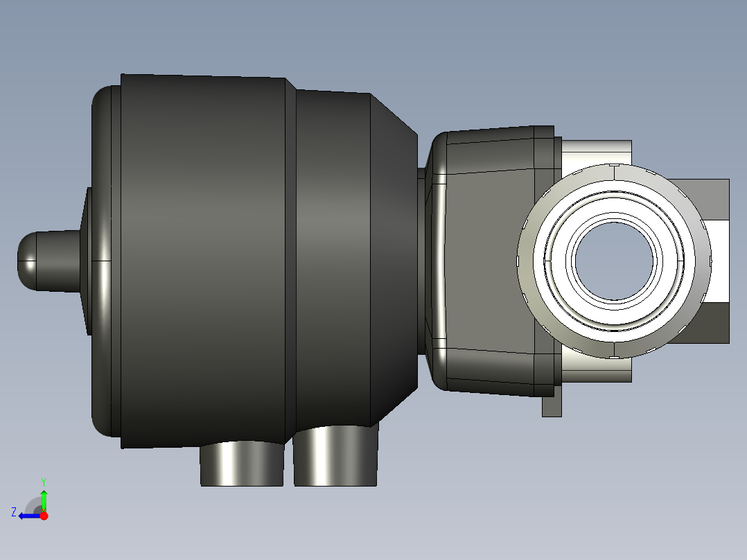 6DKUICCP DA 气动隔膜阀双作用，与女性的两端，用公制系列右视图