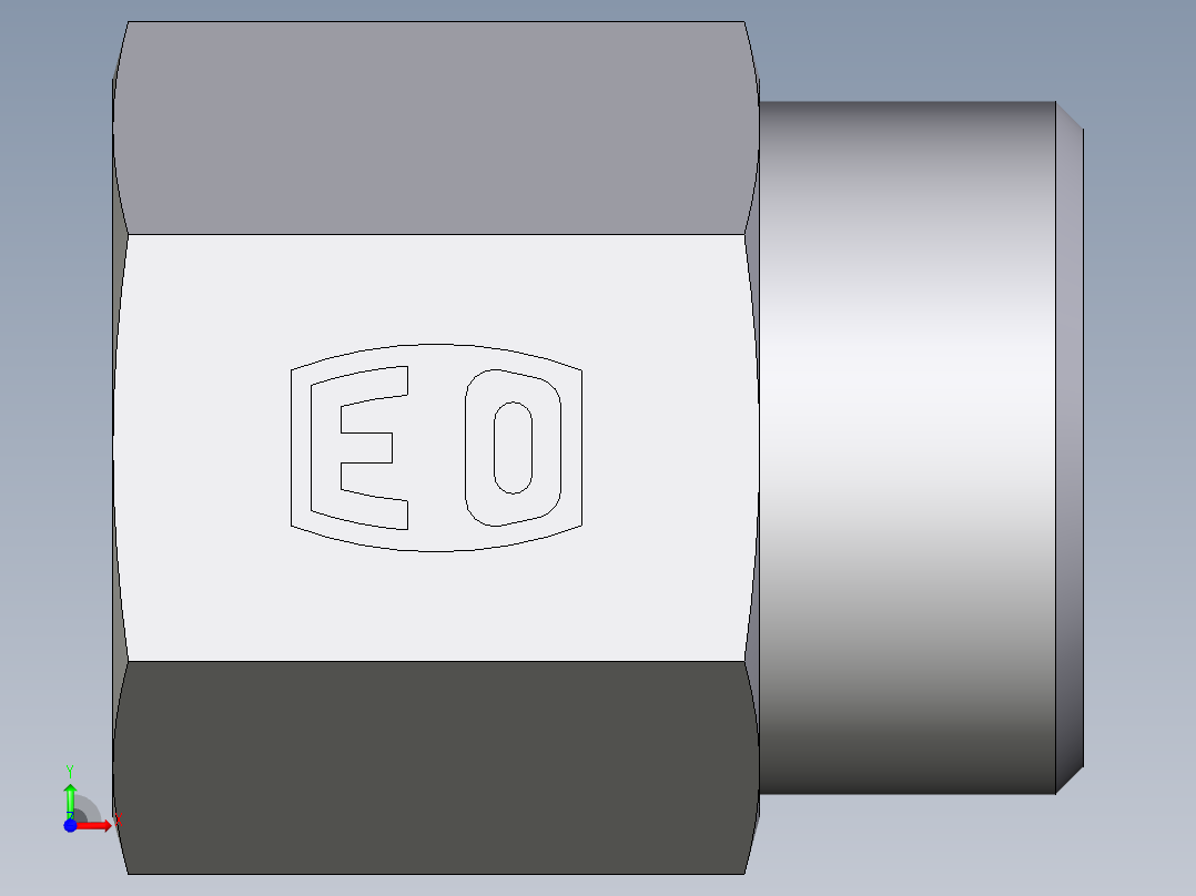 卡套式工业通用硬管接头EO_Swivel_connector_GAI22LM71X前视图