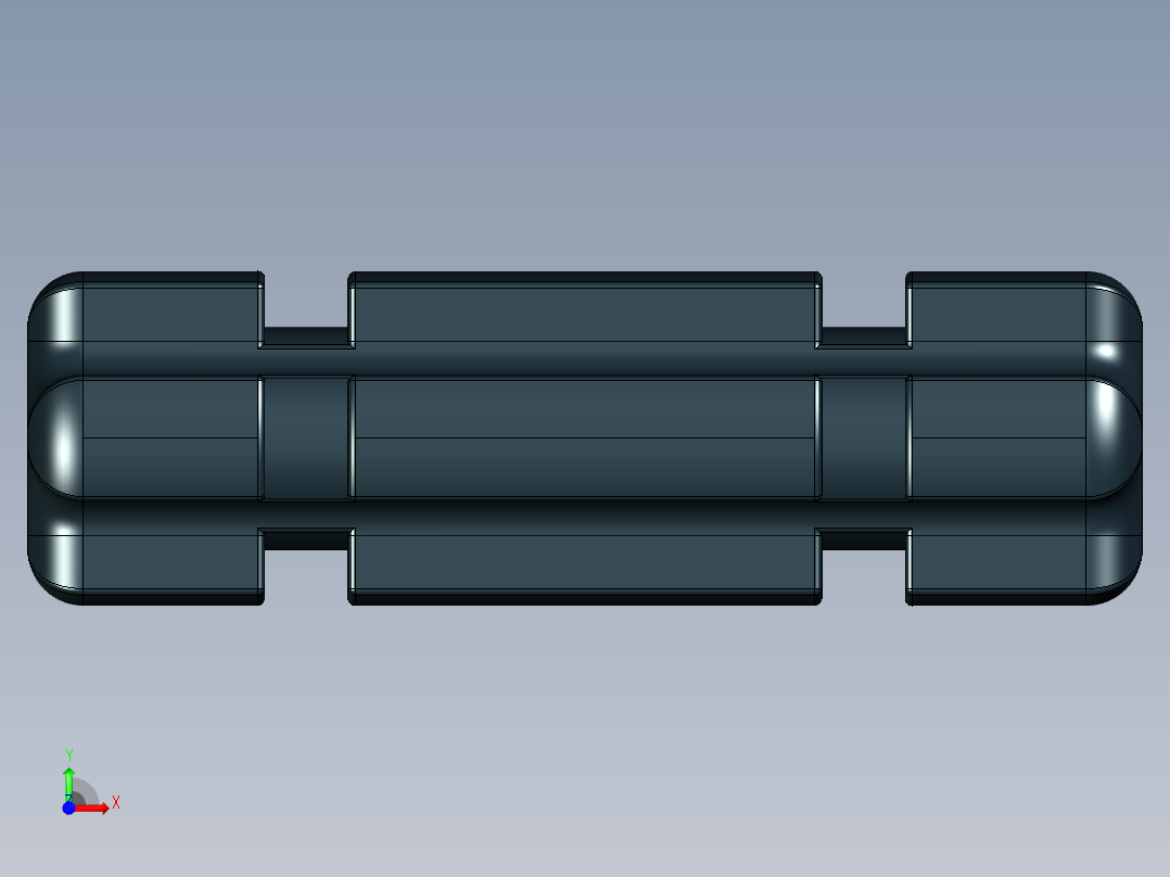 乐高机械组车桥-32062 Black Technic Axle 2 Notched.IGS前视图