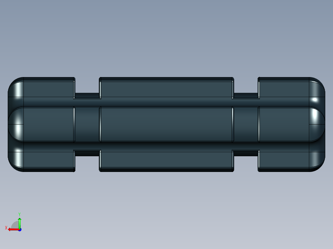 乐高机械组车桥-32062 Black Technic Axle 2 Notched.IGS后视图